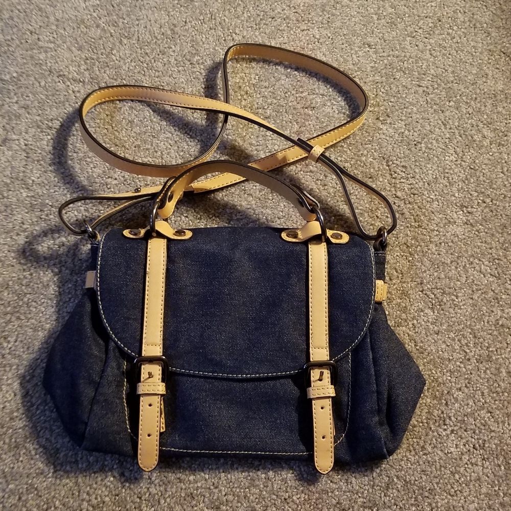 Mango Touch Denim Satchel Bag